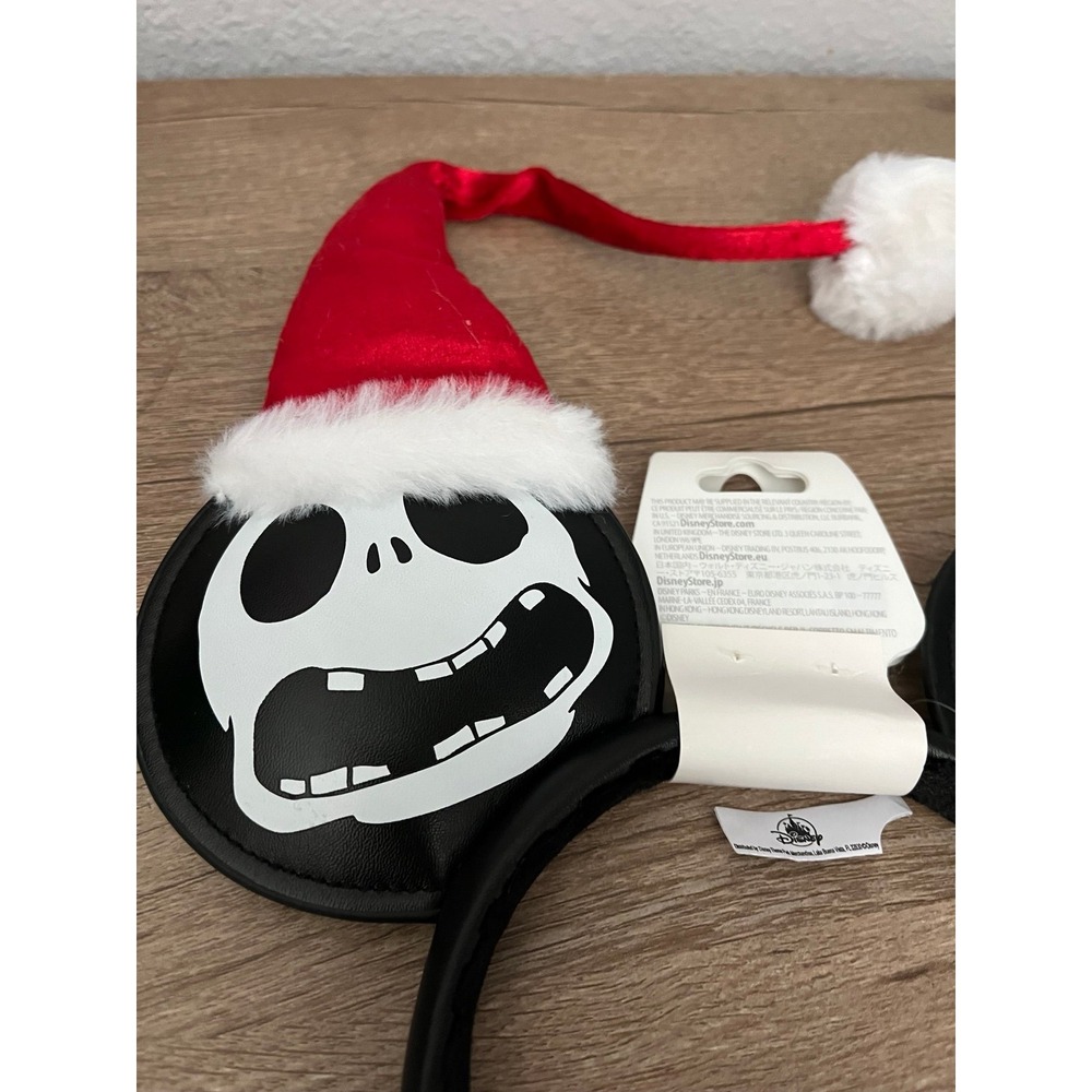 BNWT Disney Parks Nightmare Before Christmas Jack with Santa Hat Ears Headband - Picture 3 of 6